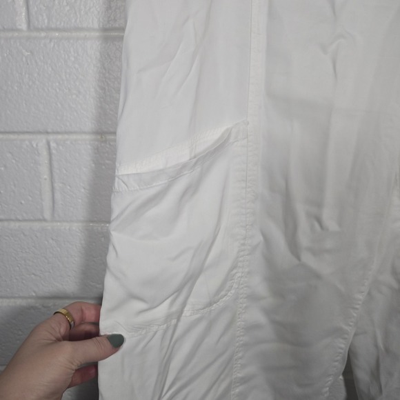 Cut Loose Pull On Elastic Waist Pants Straight Leg Lagenlook Resort Medium White - Picture 5 of 7